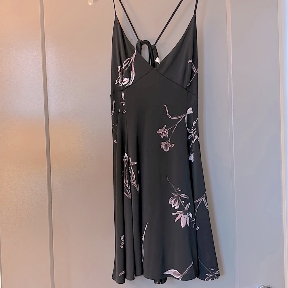 Floral Black and Pink Women's Dress